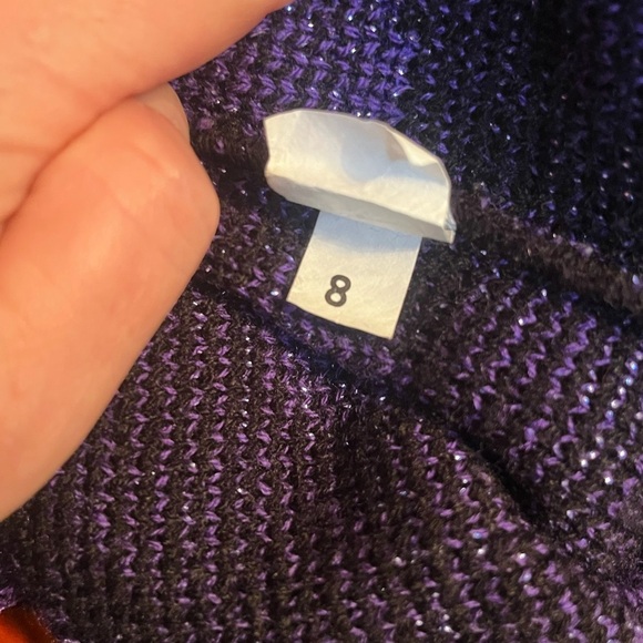 Black and purple polka dots vintage 80’s helen sue sweater size 8 small med - Picture 5 of 5